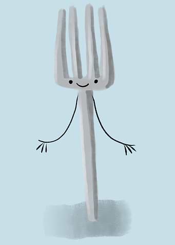 Anthropomorphic cute Fork