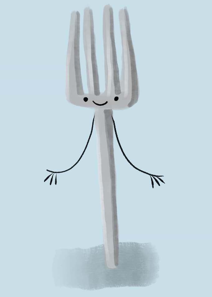 Anthropomorphic cute Fork