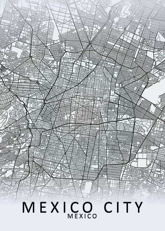 Mexico City White City Map