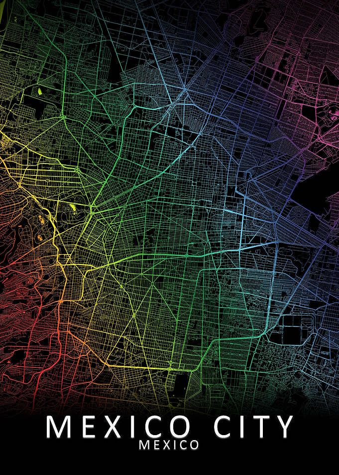 Mexico City Rainbow Map