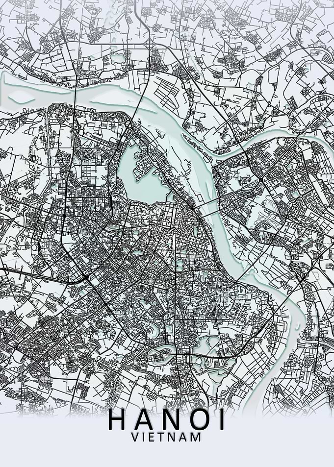 Hanoi White City Map