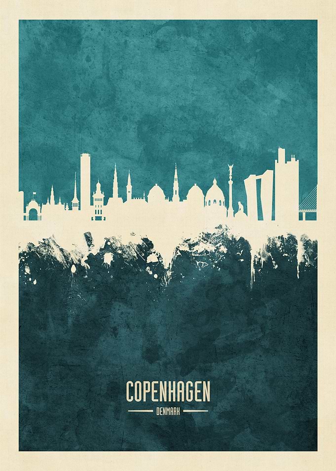 Copenhagen Denmark Skyline