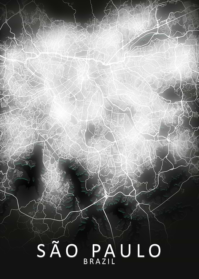 So Paulo LED Glow City Map