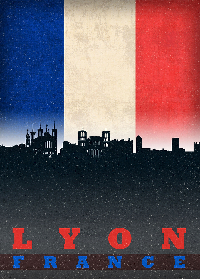 Lyon France City Skyline