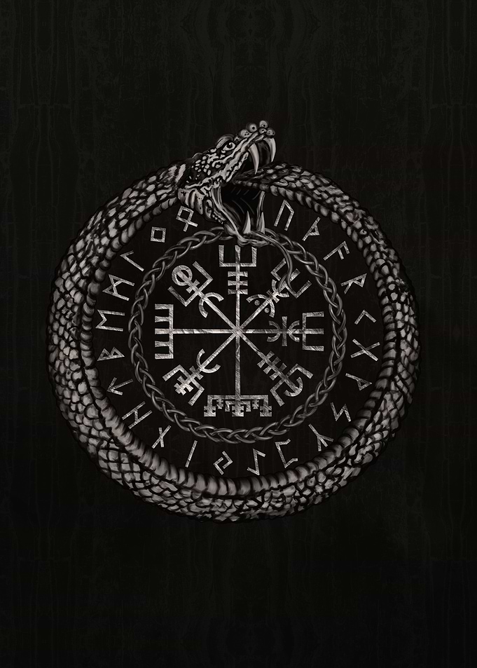 Vegvisir with Ouroboros