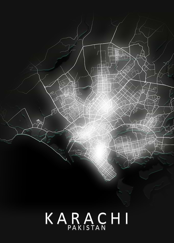 Karachi LED Glow City Map