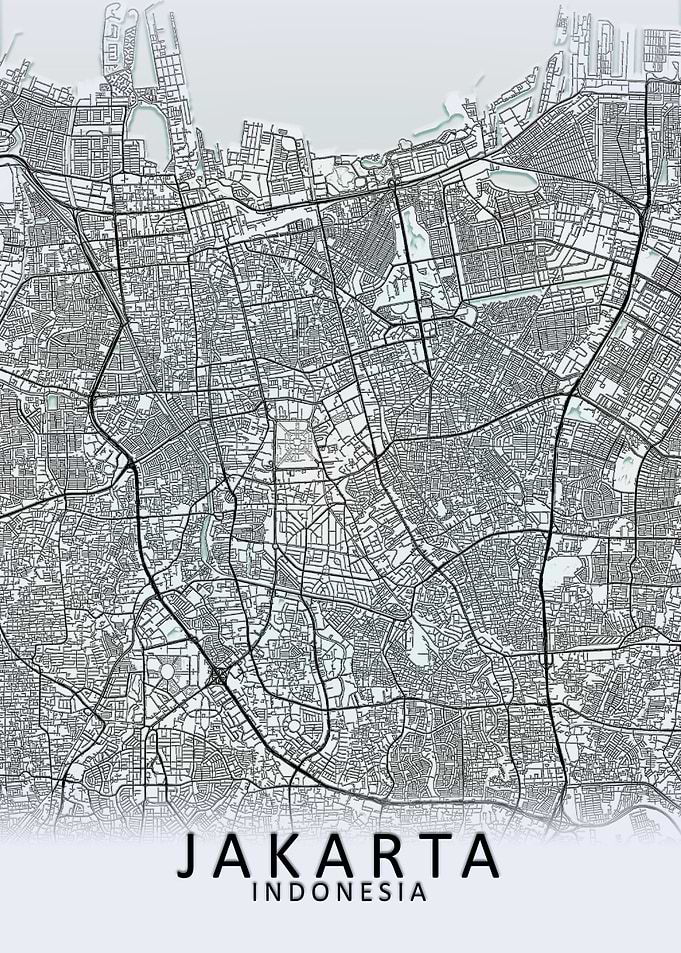Jakarta White City Map