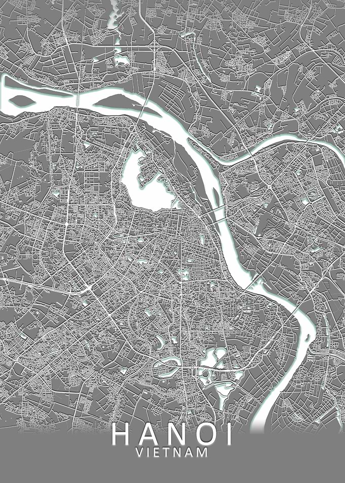 Hanoi Grey City Map