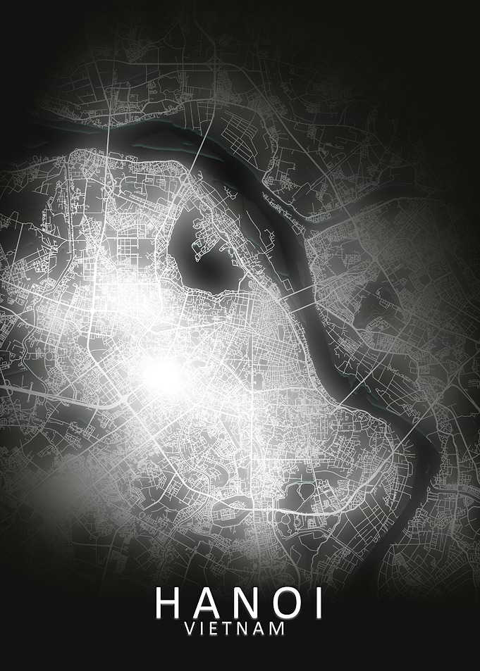 Hanoi LED Glow City Map
