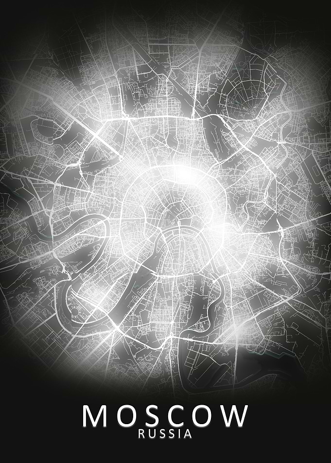 Moscow LED Glow City Map
