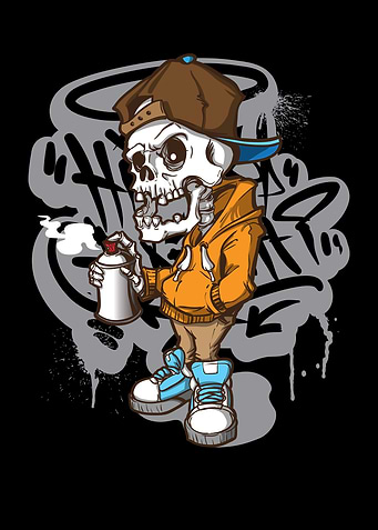 Cool Graffity Skeleton