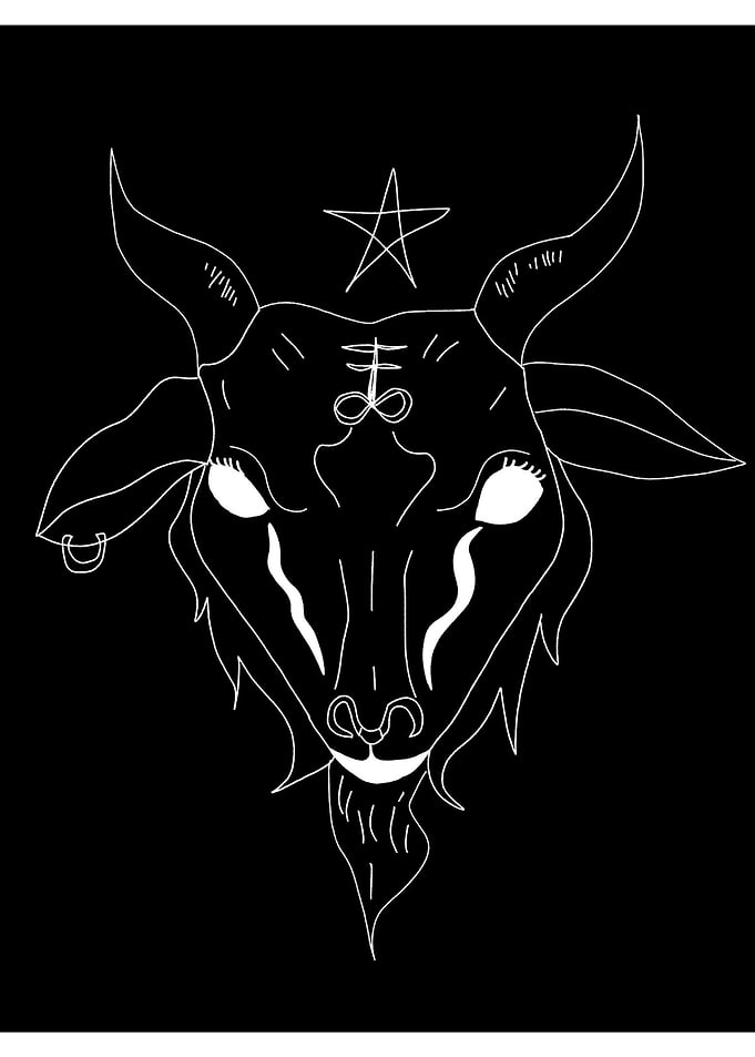 Baphomet Black on White