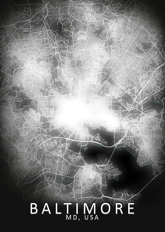 Baltimore LED Glow CityMap