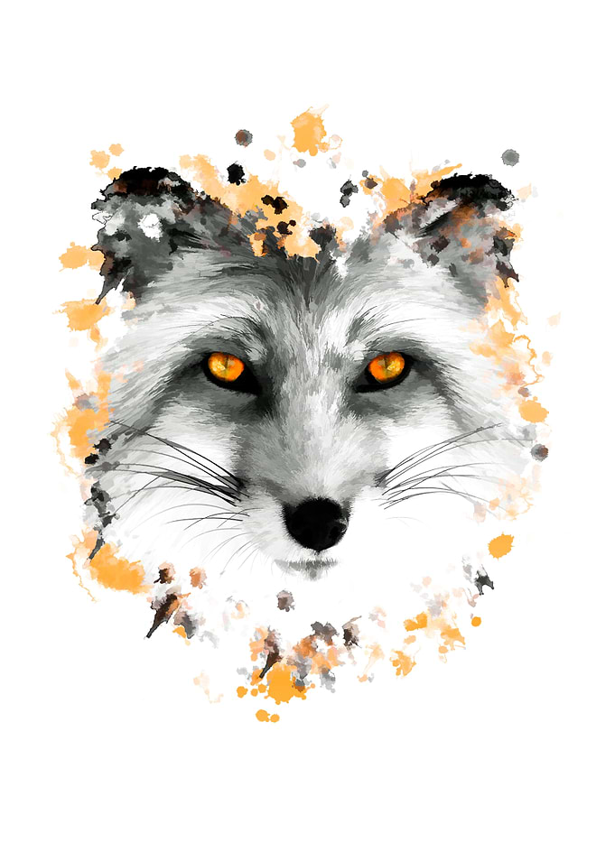 Fox with orange eyes