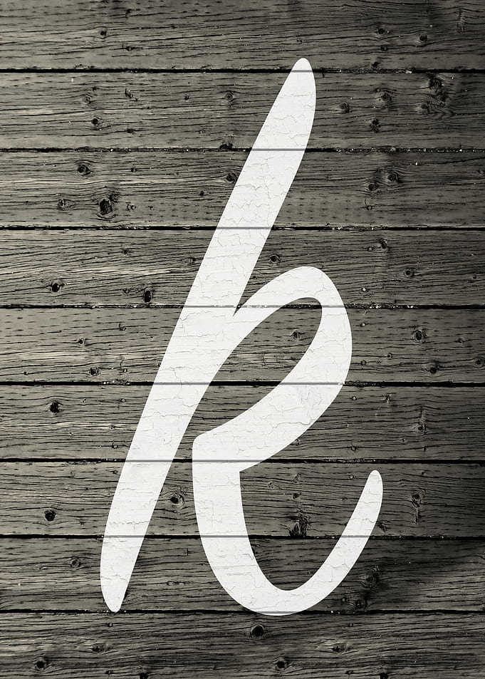 Letter K on Barn Wood