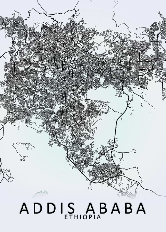 Addis Ababa White City Map