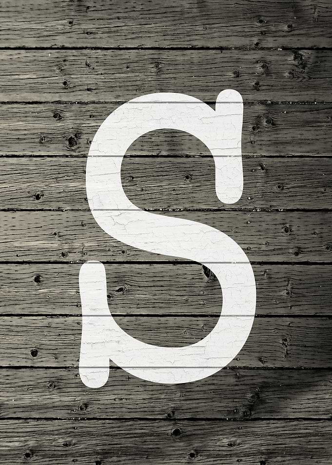 Letter S on Barn Wood