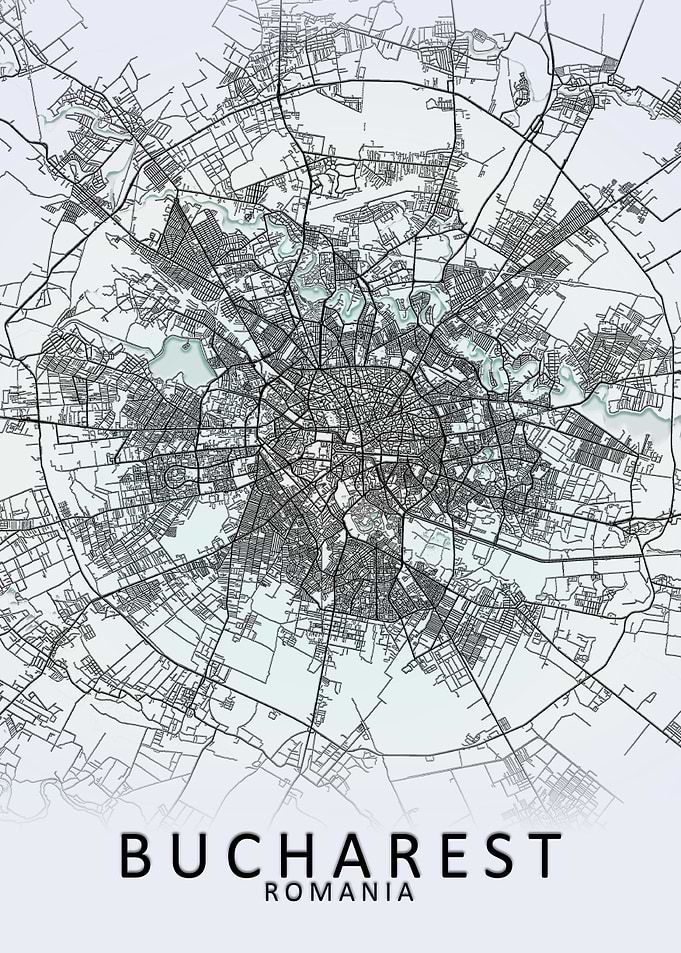 Bucharest White City Map