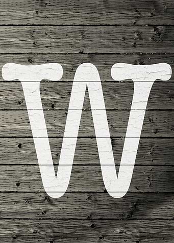 Letter W on Barn Wood