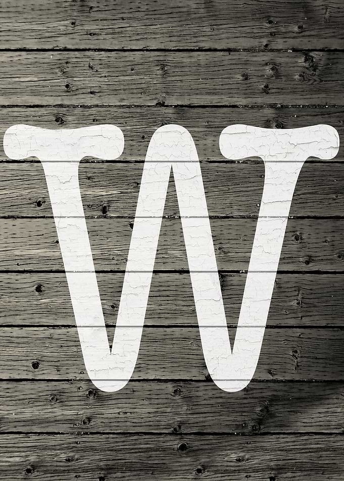 Letter W on Barn Wood