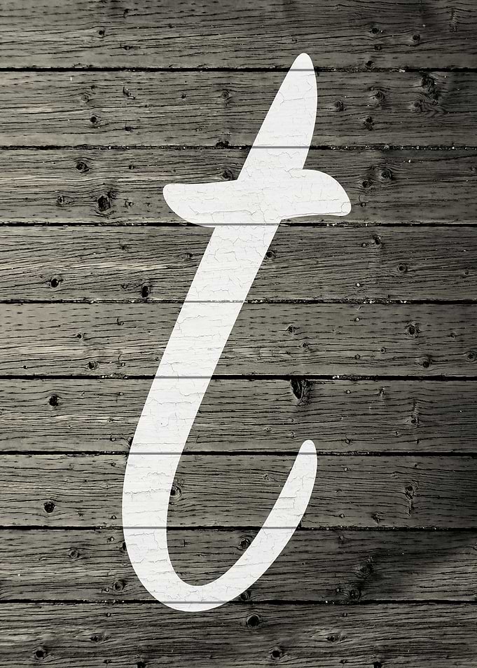 Letter T on Barn Wood