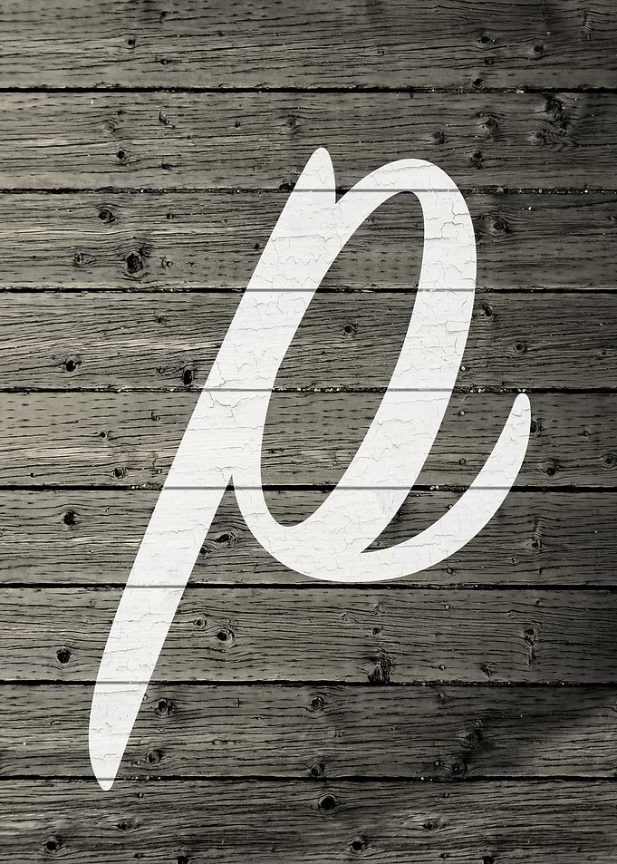 Letter P on Barn Wood