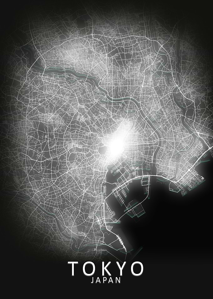 Tokyo LED Glow City Map