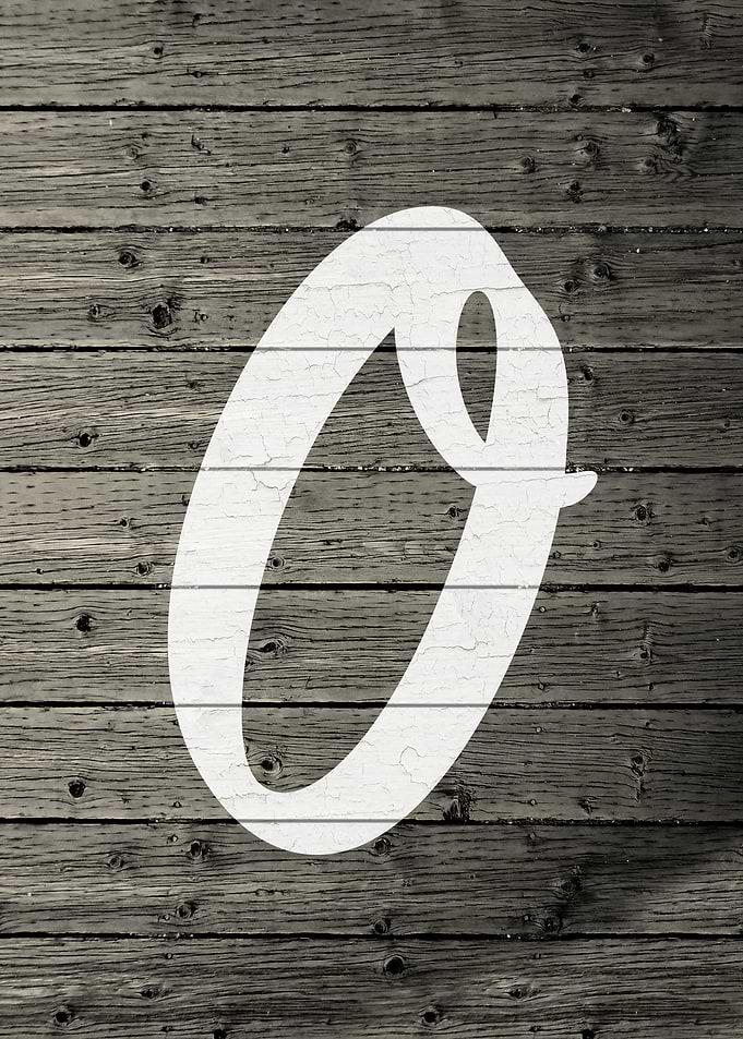 Letter O on Barn Wood