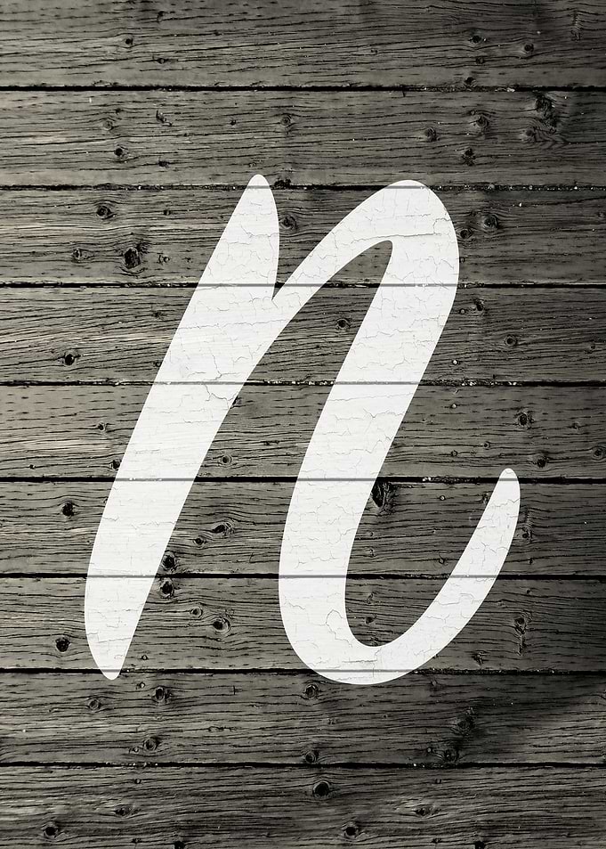 Letter N on Barn Wood