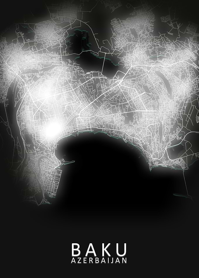 Baku LED Glow City Map