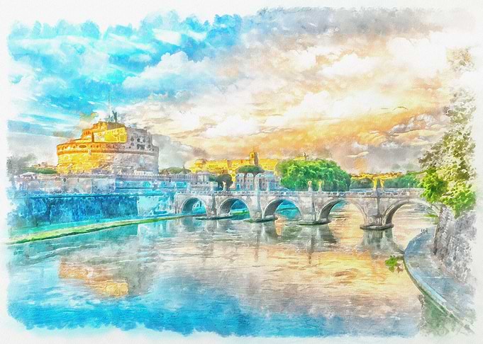 Sunset in rome