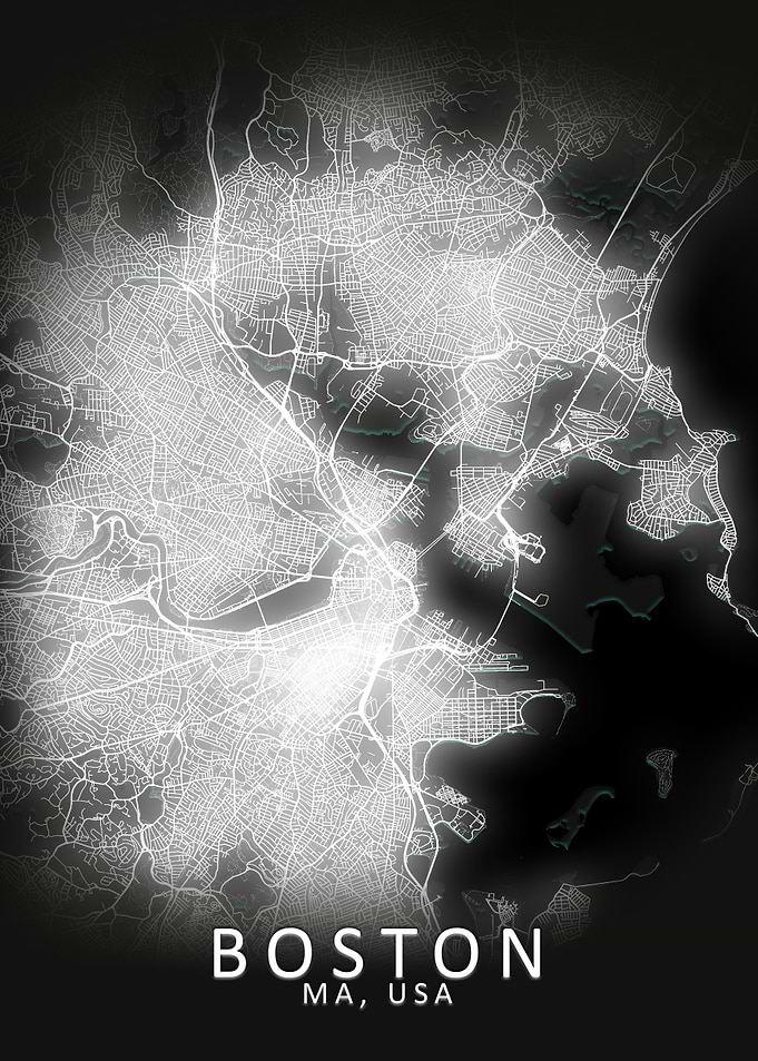 Boston LED Glow City Map