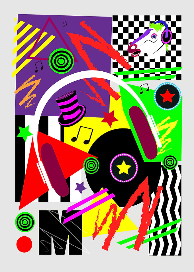 Music pop art background