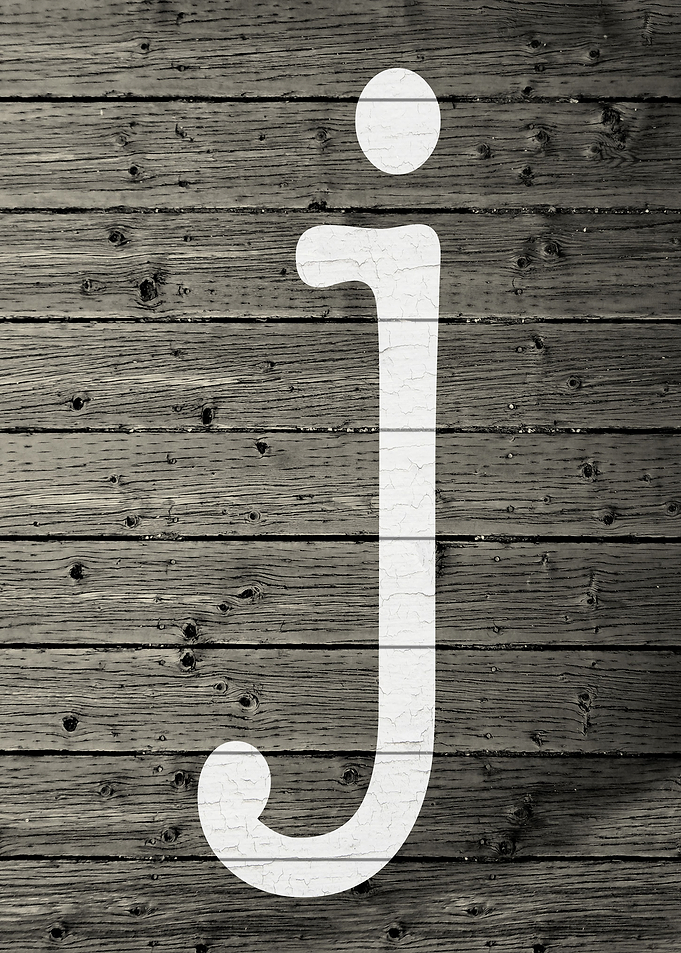 Letter J on Barn Wood