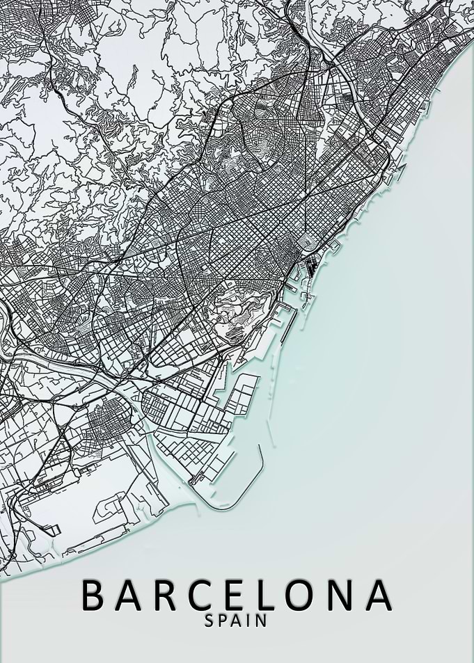 Barcelona White City Map