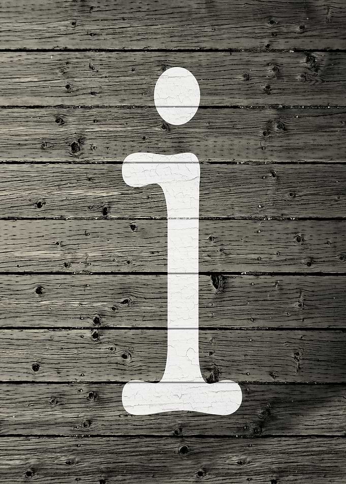 Letter I on Barn Wood