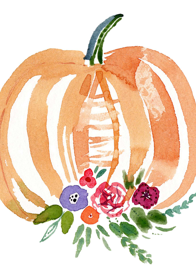 Pumpkin with flowers