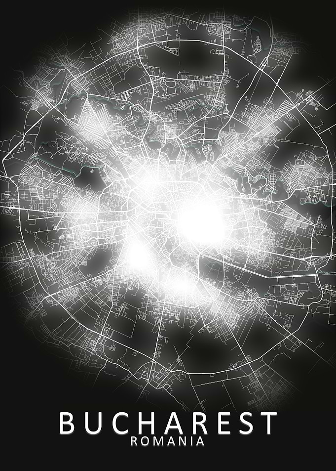 Bucharest LED Glow CityMap