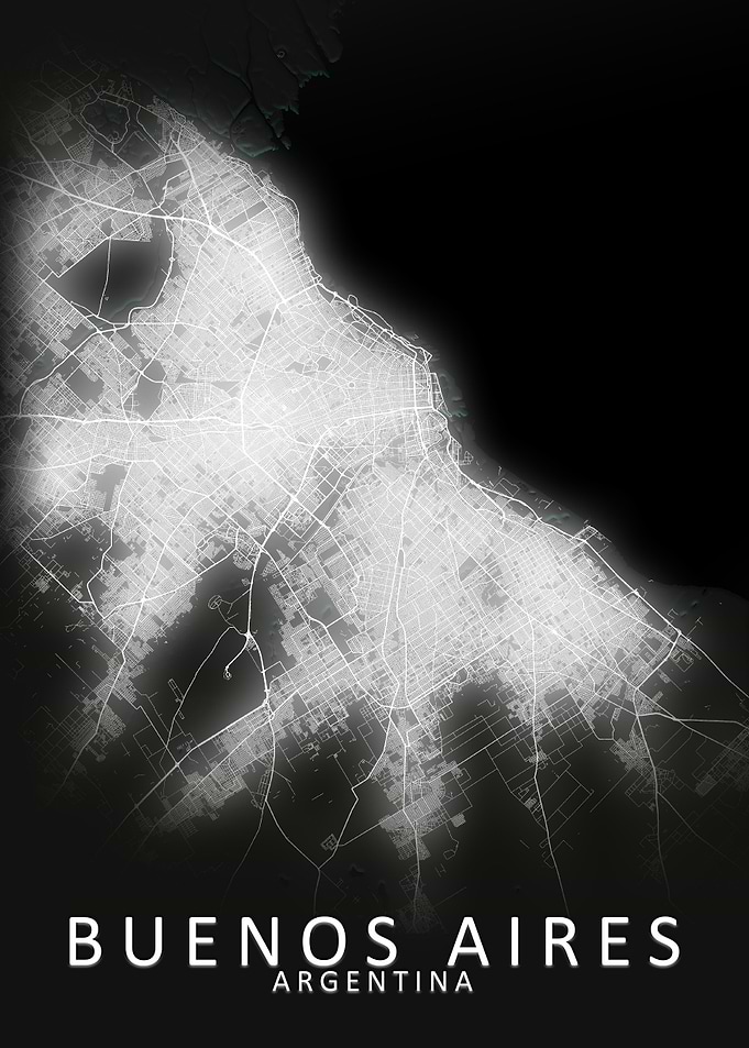 Buenos Aires LED Glow Map