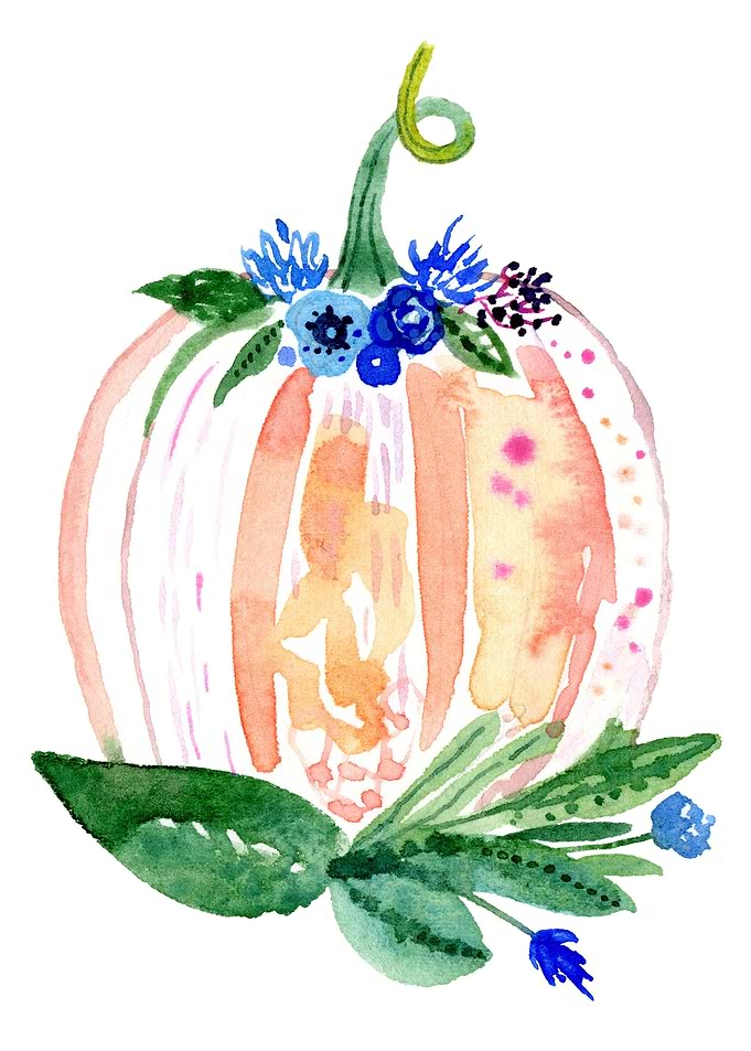 Cute floral pumpkin