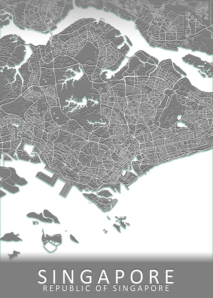 Singapore Grey City Map