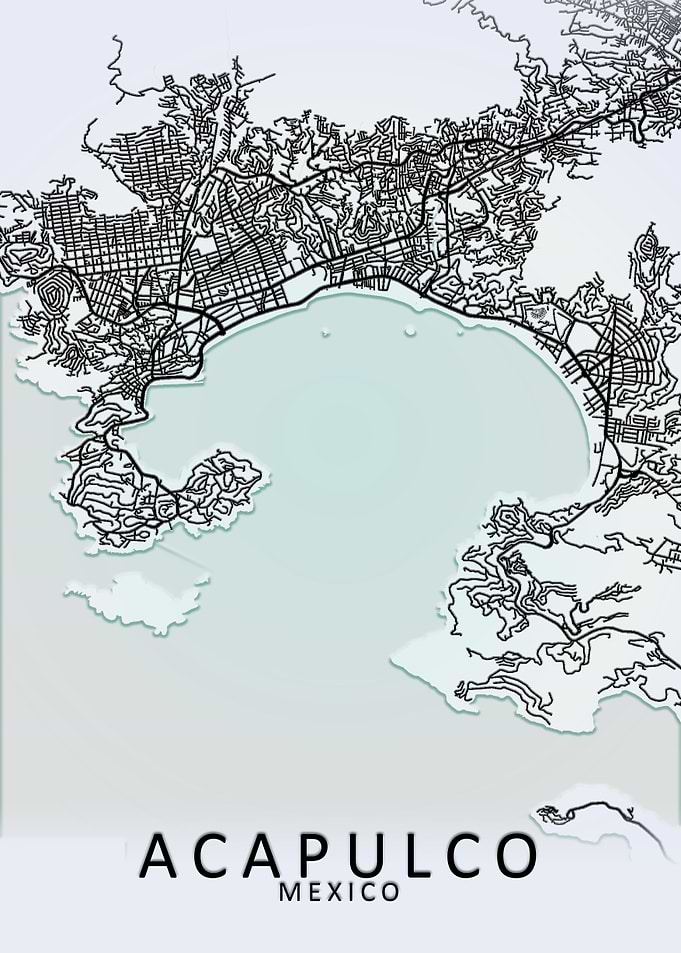 Acapulco White City Map