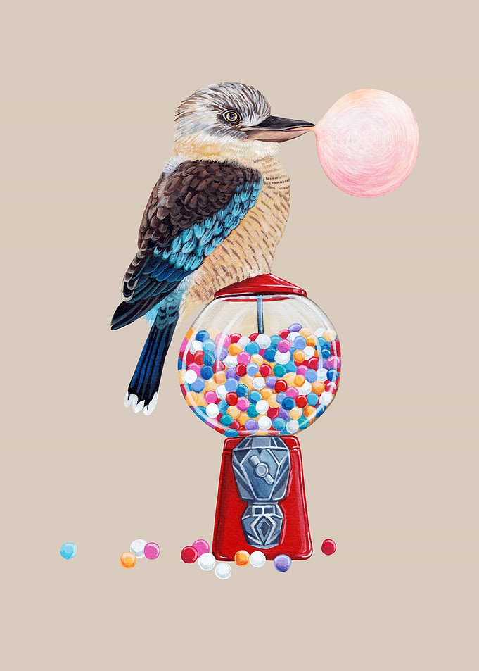 Kookaburra and gum