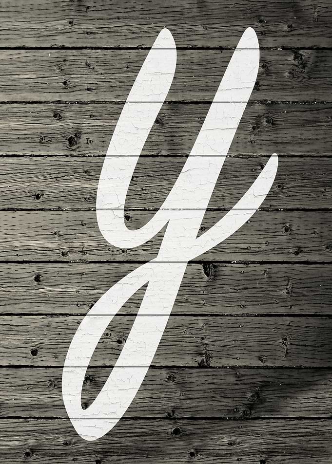 Letter Y on Barn Wood