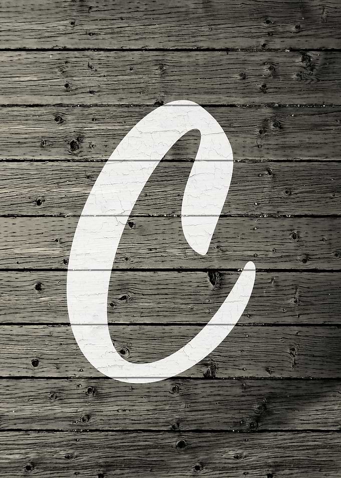Letter C on Barn Wood