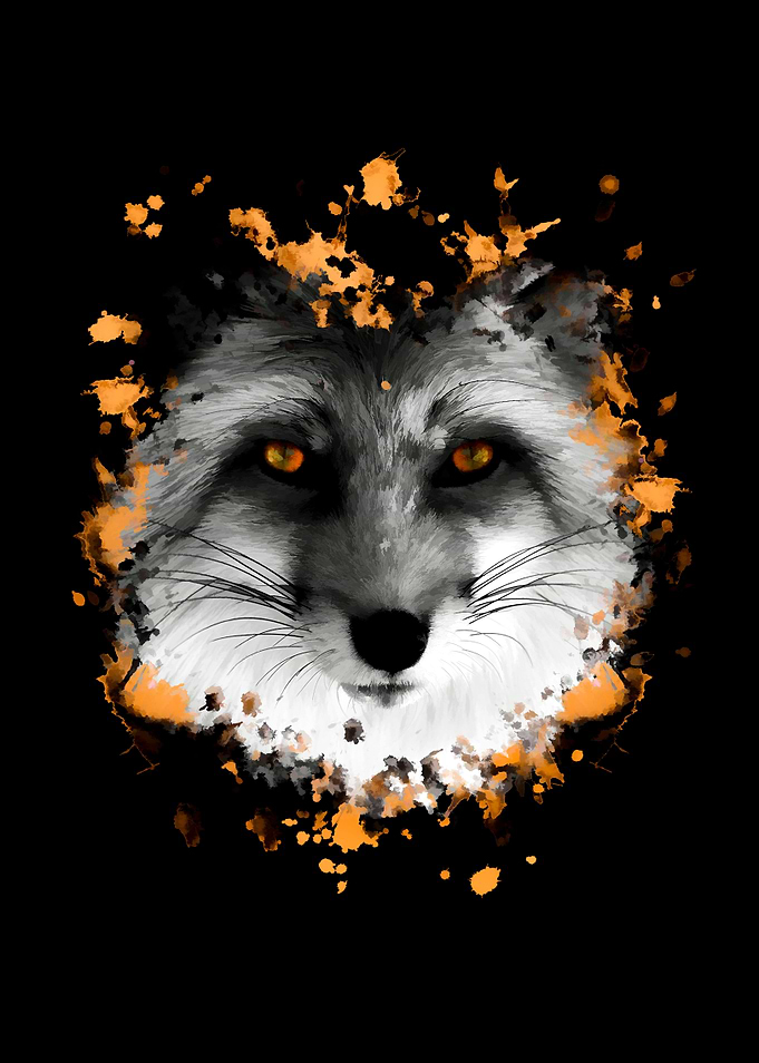 Fox with orange eyes