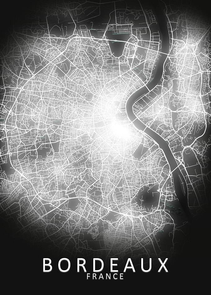 Bordeaux LED Glow City Map
