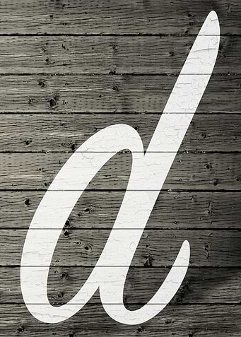 Letter D on Barn Wood