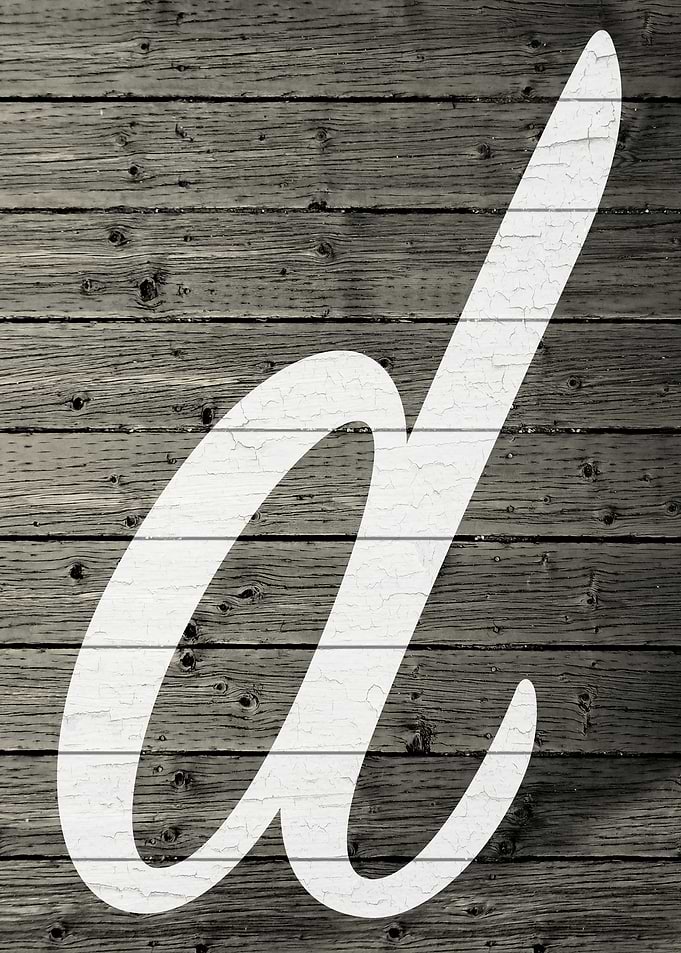 Letter D on Barn Wood