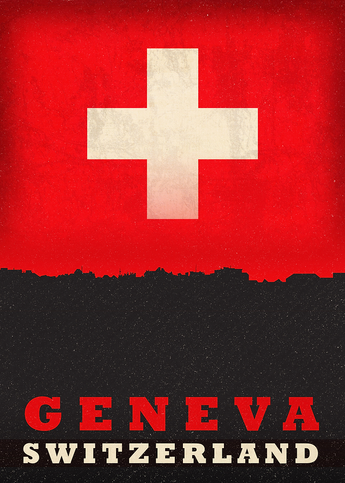 Geneva City Skyline Flag